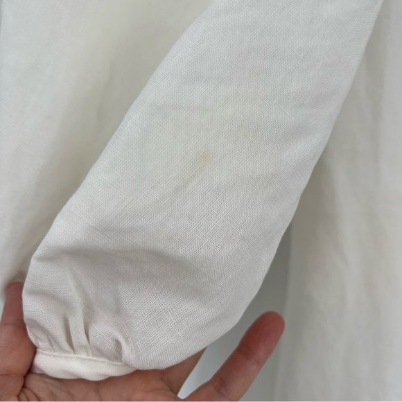 Mara Hoffman “Mika” Dress Size 4 White Linen Blend Elegant Boho Chic - Picture 4 of 7